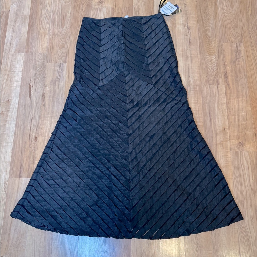 VTG KM Collections Nu Milla Bell Skirt Women’s 10 Black A-Line Lined Back Zip